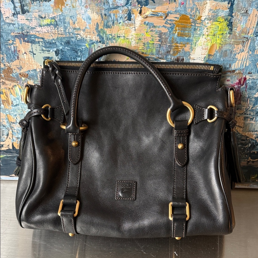 Dooney and Burke Black Leather Handbag - Large